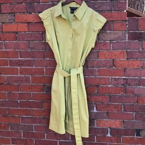 Hope & Honey Chartreuse Button Shirt Dress Sz 6